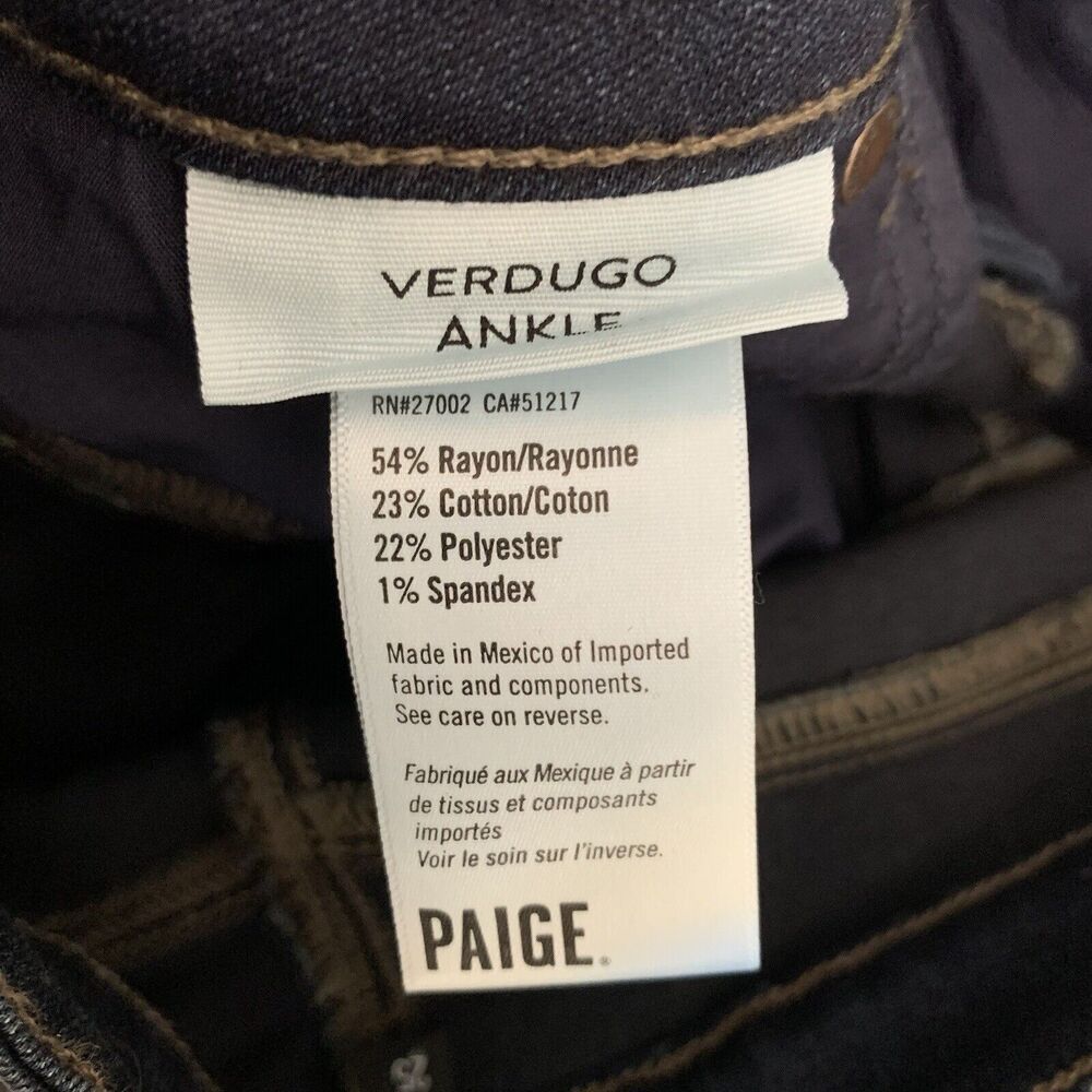 Paige Verdugo Ankle Skinny Jeans Attica Blue Size 25 NWT - Picture 7 of 7
